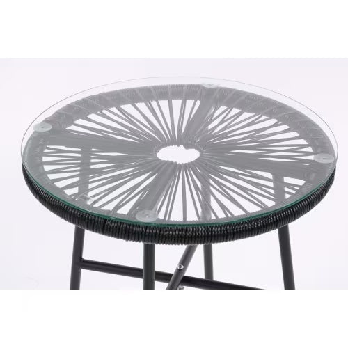 3 Piece Terrace Bistro Conversation Set With Side Table