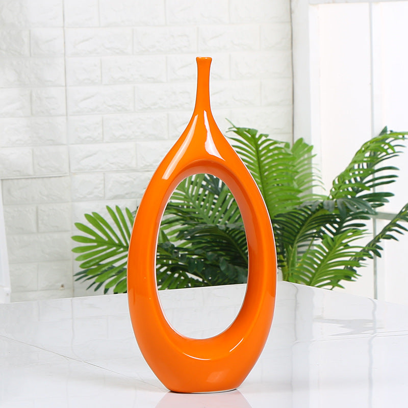 Hollow decoration ceramic vase