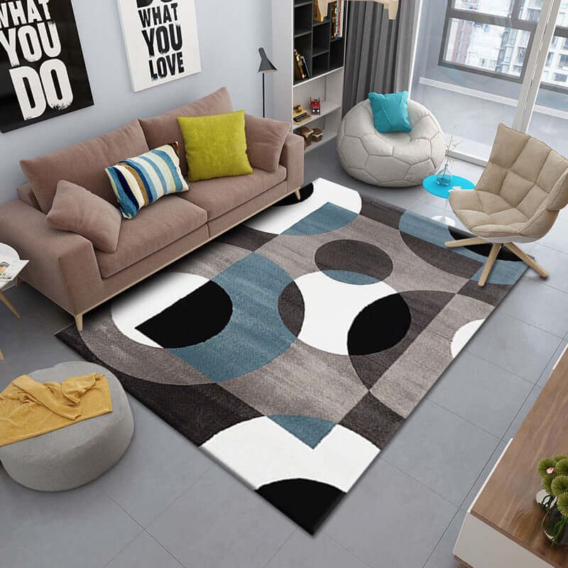 Modern Persian Living Room Rug with abstract design, perfect for any stylish space or cozy bedroom.