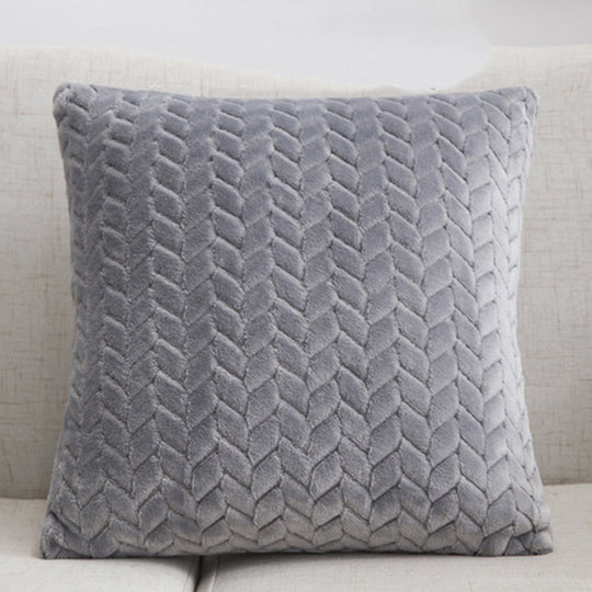 Flannel Solid Color Throw Pillow Sofa Cover