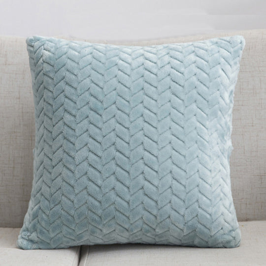 Flannel Solid Color Throw Pillow Sofa Cover