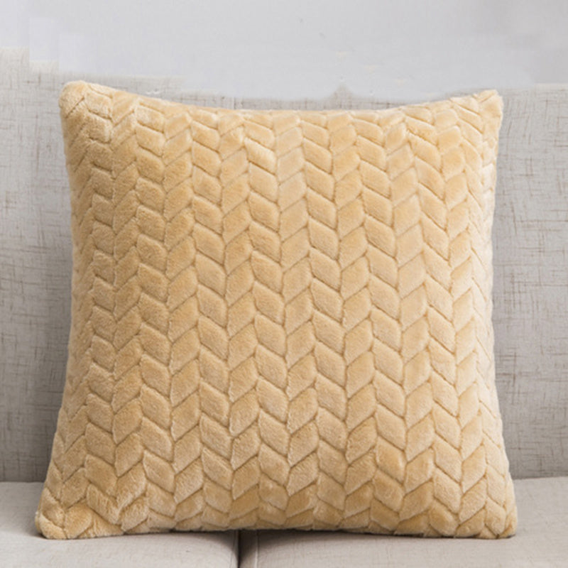 Flannel Solid Color Throw Pillow Sofa Cover