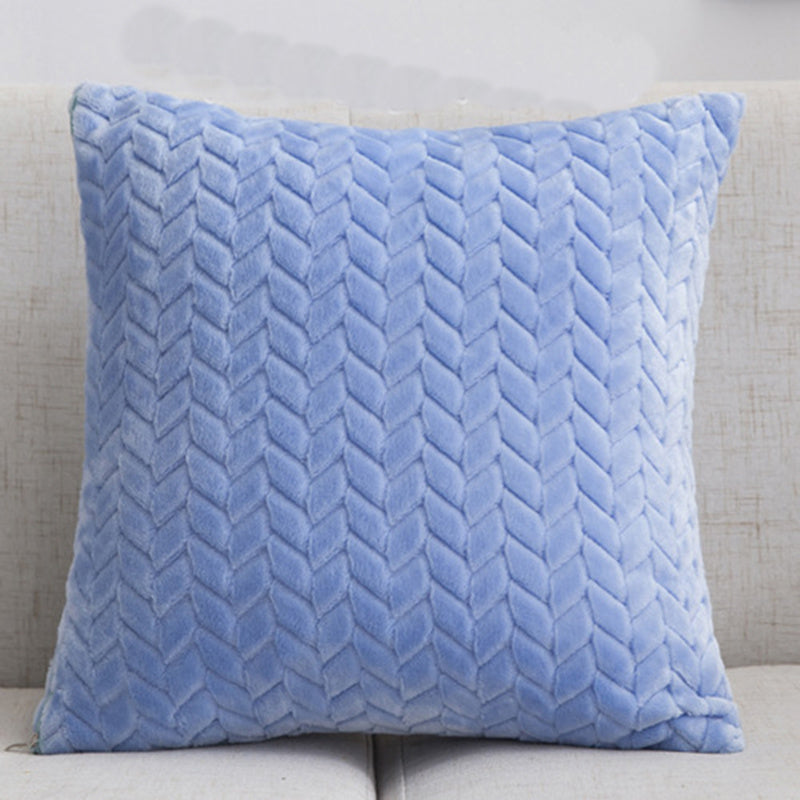 Flannel Solid Color Throw Pillow Sofa Cover