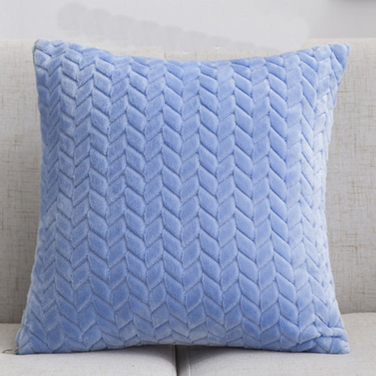 Flannel Solid Color Throw Pillow Sofa Cover