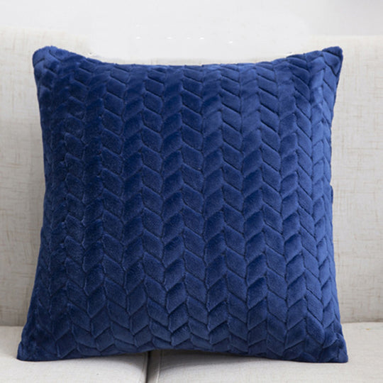 Flannel Solid Color Throw Pillow Sofa Cover