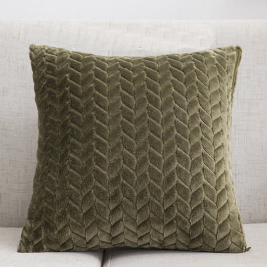 Flannel Solid Color Throw Pillow Sofa Cover