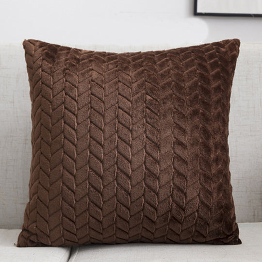 Flannel Solid Color Throw Pillow Sofa Cover
