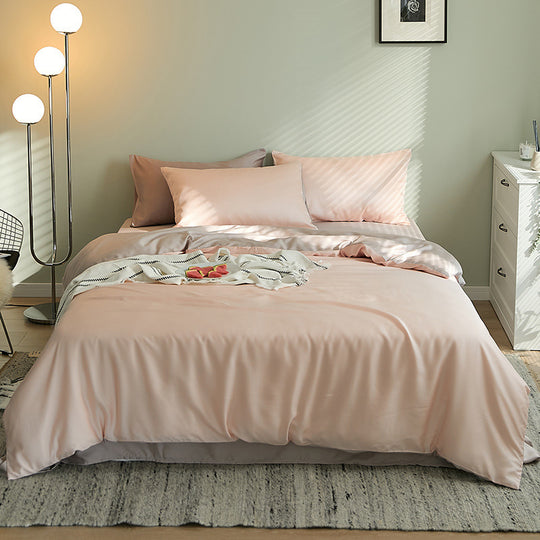 Silky Nude Sleeping Quilt Cover Bed Sheet Bedding