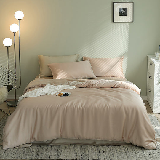 Silky Nude Sleeping Quilt Cover Bed Sheet Bedding