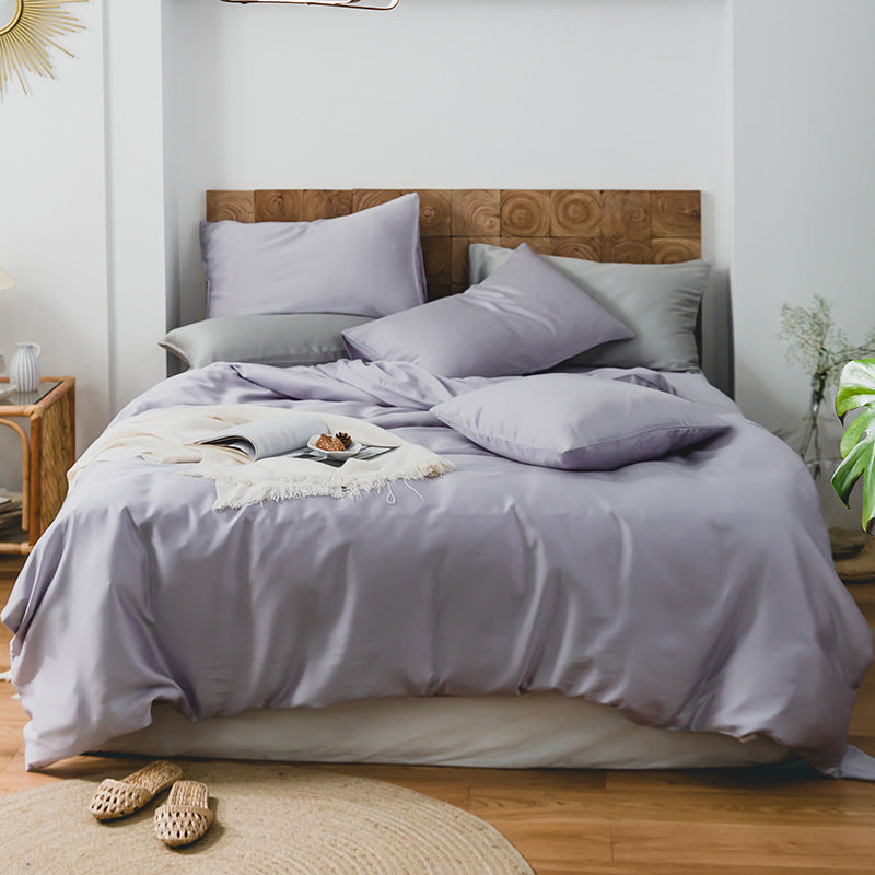 Silky Nude Sleeping Quilt Cover Bed Sheet Bedding