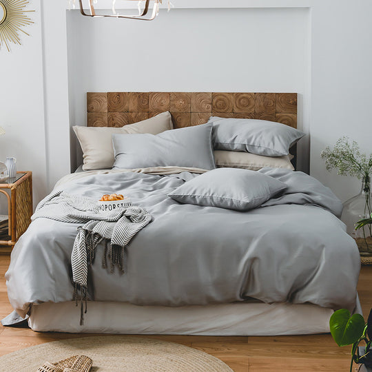 Silky Nude Sleeping Quilt Cover Bed Sheet Bedding