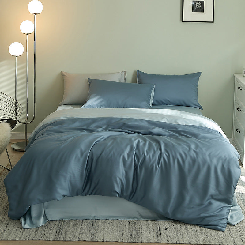Silky Nude Sleeping Quilt Cover Bed Sheet Bedding