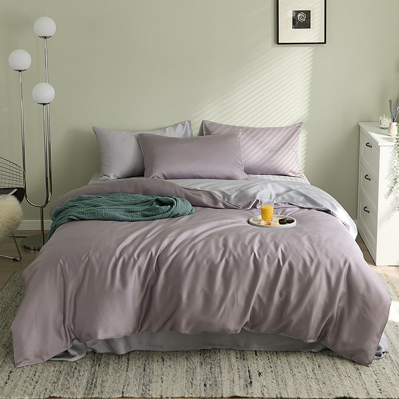 Silky Nude Sleeping Quilt Cover Bed Sheet Bedding