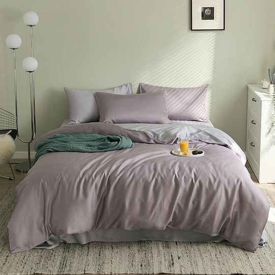 Silky Nude Sleeping Quilt Cover Bed Sheet Bedding