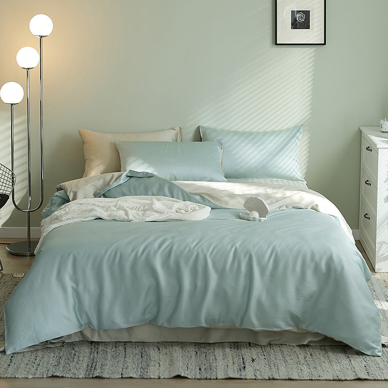Silky Nude Sleeping Quilt Cover Bed Sheet Bedding