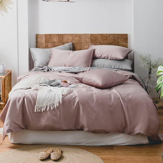 Silky Nude Sleeping Quilt Cover Bed Sheet Bedding