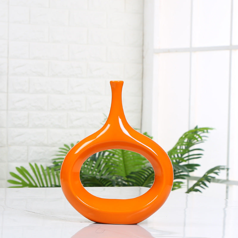 Hollow decoration ceramic vase
