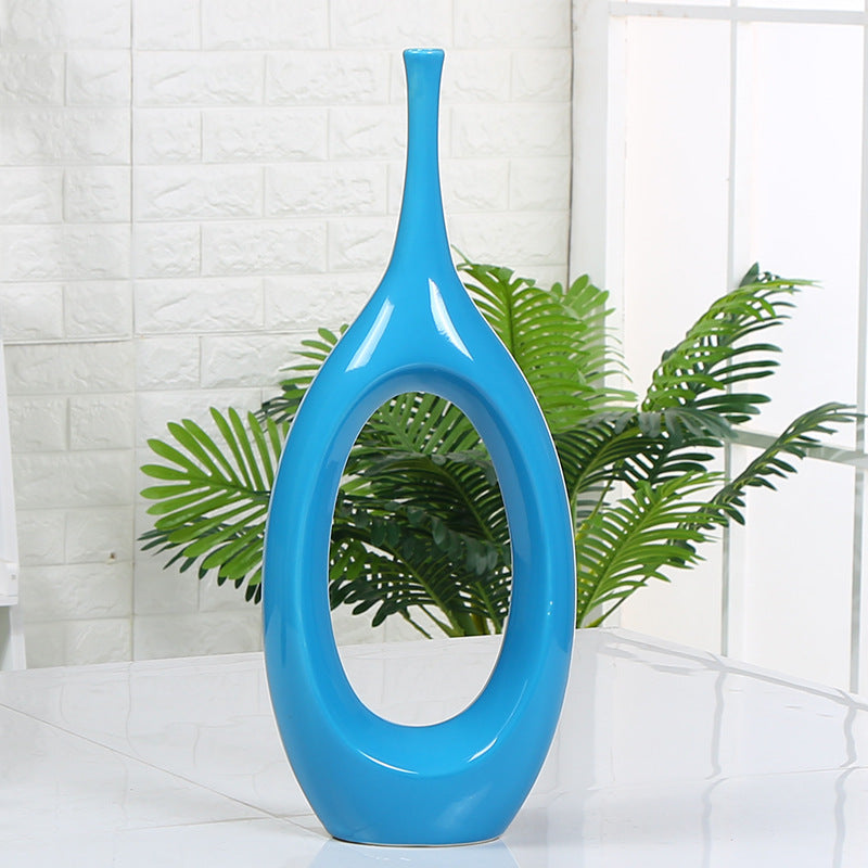 Hollow decoration ceramic vase