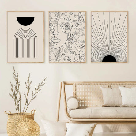 Boho Abstract Animals Canvas Art