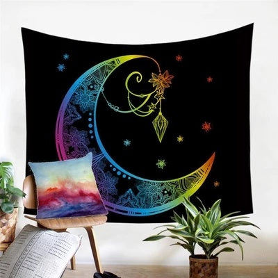 Elegant Geometric Plush Fabric Tapestry