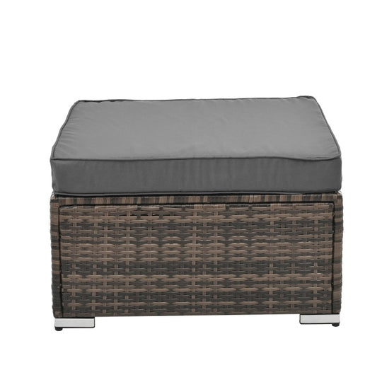4 Set Wicker Furniture With Tempered Glass Coffee Table