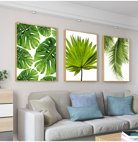 Frameless Green Plant Canvas Art