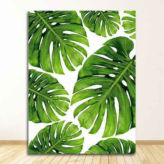 Frameless Green Plant Canvas Art