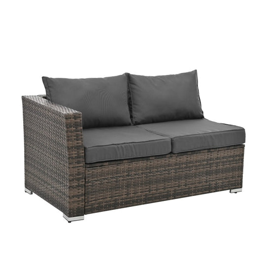 4 Set Wicker Furniture With Tempered Glass Coffee Table