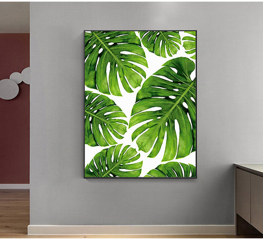 Frameless Green Plant Canvas Art