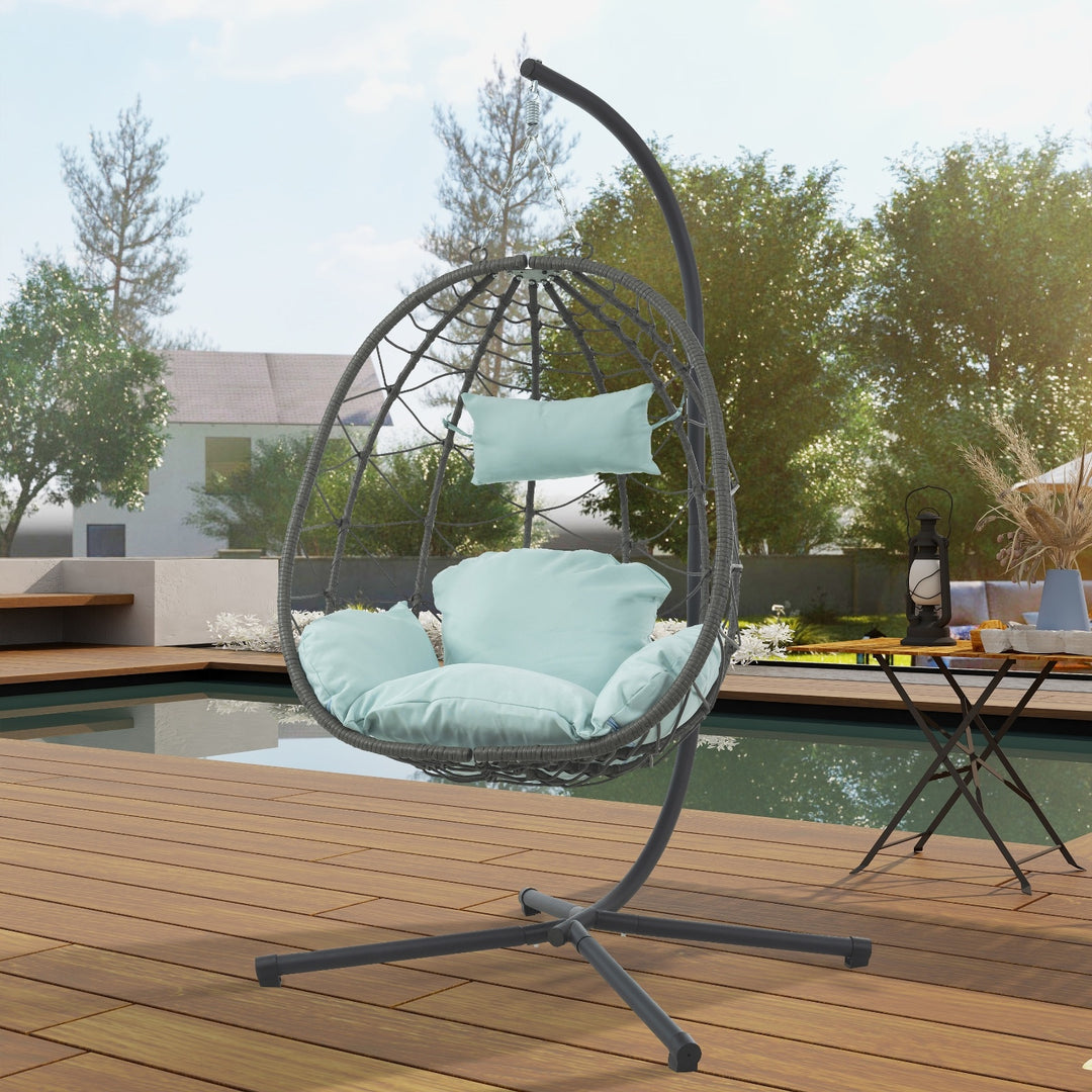 Egg Chair With Stand Indoor Outdoor Swing Chair