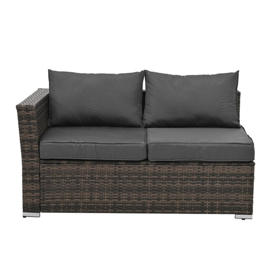 4 Set Wicker Furniture With Tempered Glass Coffee Table